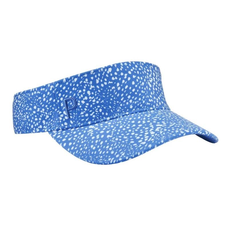 PUMA Women's Microdot Sport Golf Visor Blue Skies White Glow OSFA