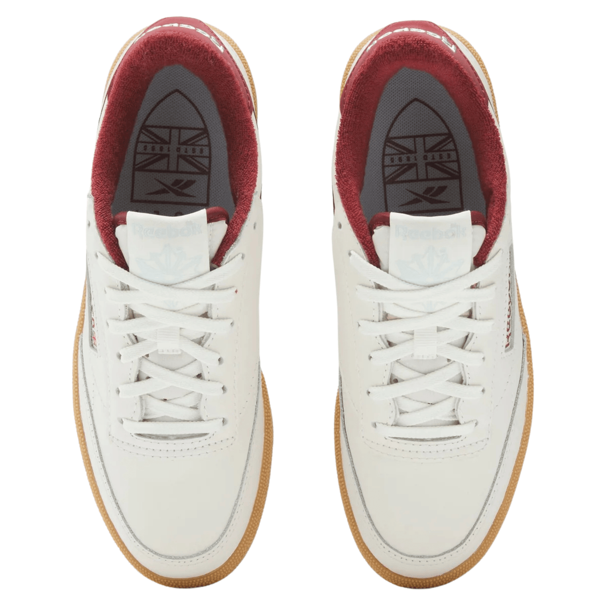 Reebok Women's Club C Spikeless Golf Shoes Chalk/Classic Burgundy Medium 6
