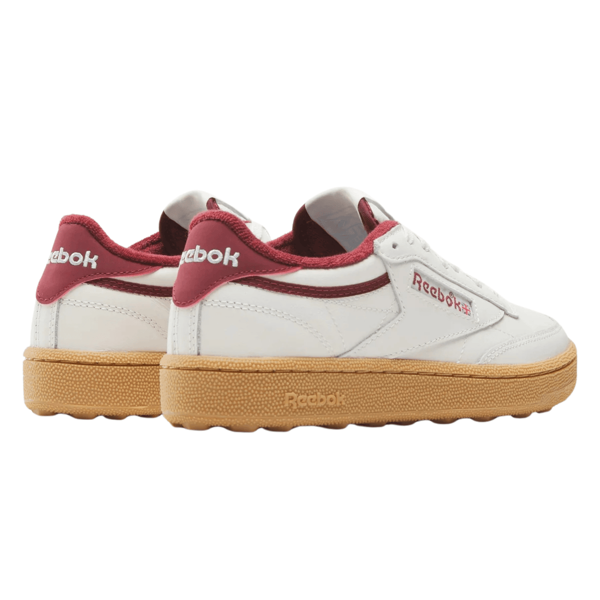 Reebok Women's Club C Spikeless Golf Shoes Chalk/Classic Burgundy Medium 6