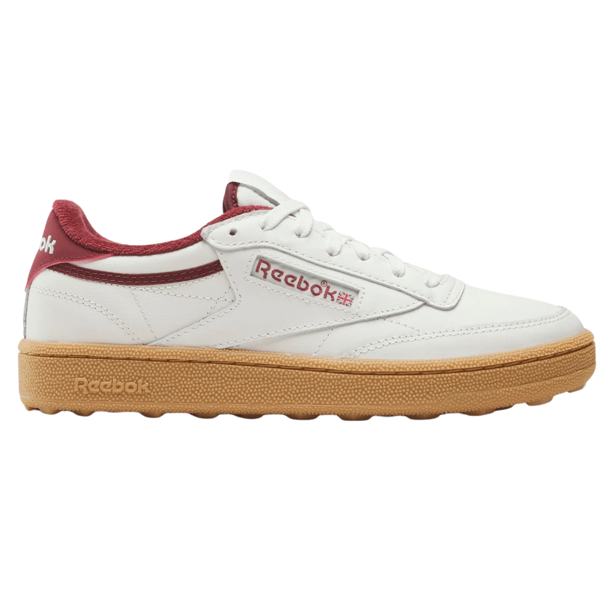 Reebok Women's Club C Spikeless Golf Shoes Chalk/Classic Burgundy Medium 6