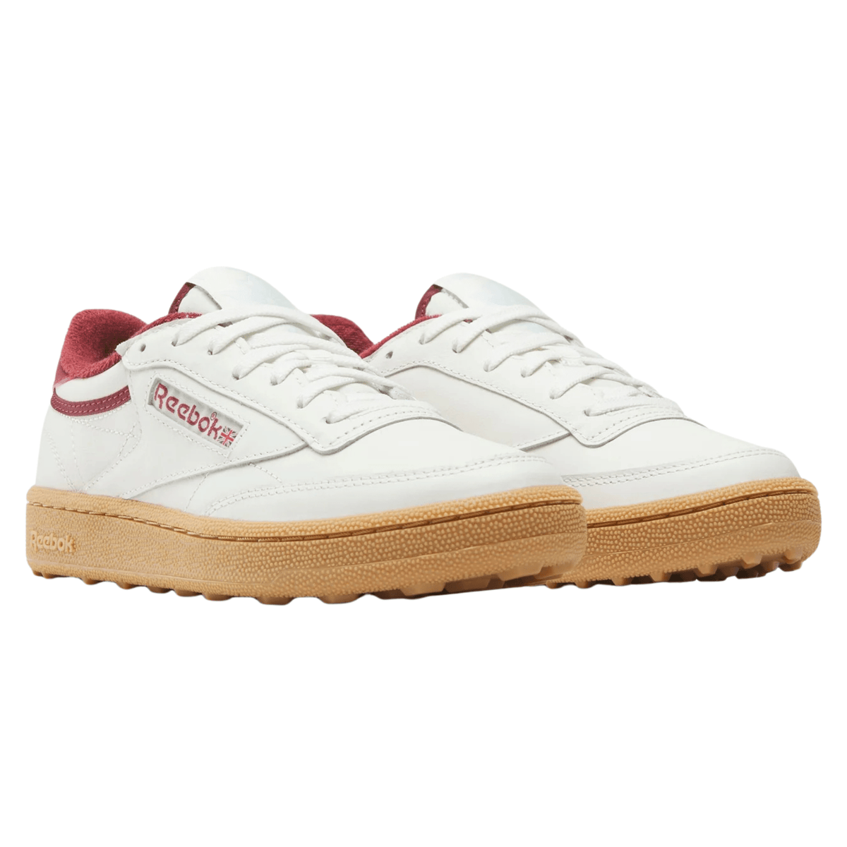 Reebok Women's Club C Spikeless Golf Shoes Chalk/Classic Burgundy Medium 6