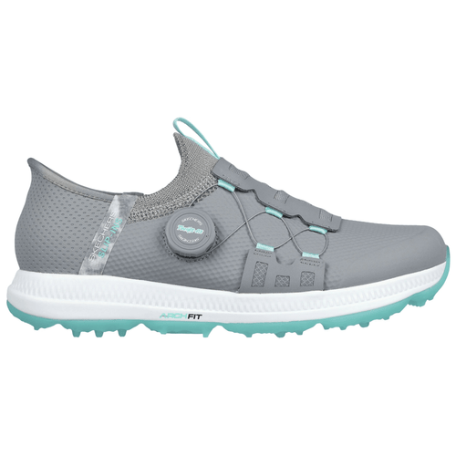 Skechers Womens GO GOLF Elite 5 Slip-In Golf Shoes Grey Aqua Medium