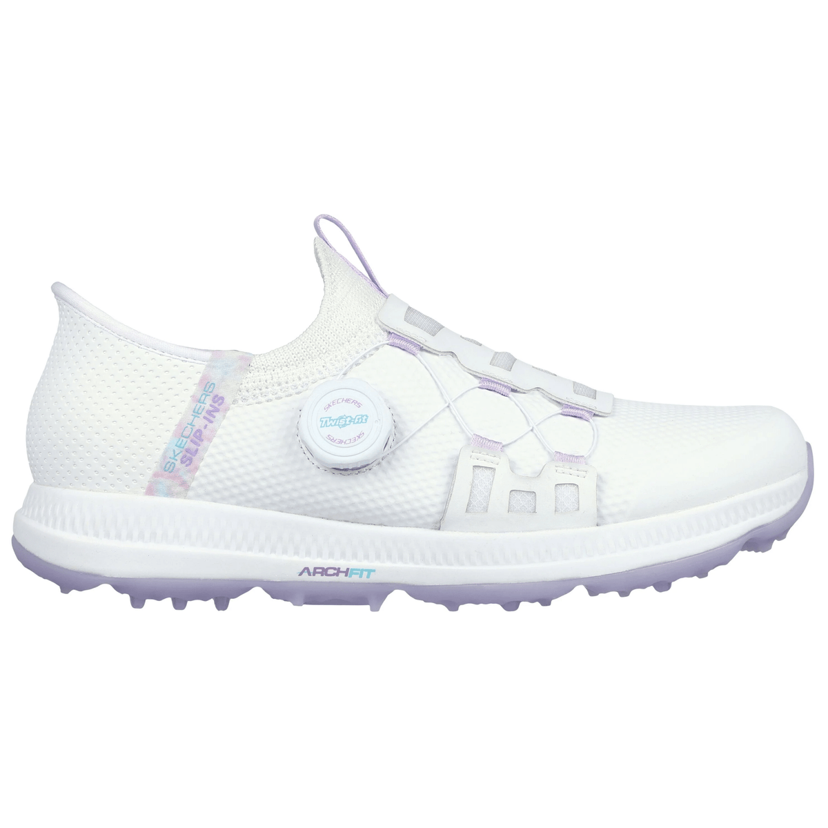 Skechers Womens GO GOLF Elite 5 Slip-In Golf Shoes White Lavender Medium