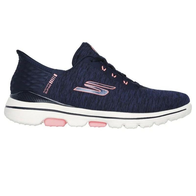 Skechers Women's Go Golf Walk 5 Slip-in Spikeless Shoes Navy Pink Medium