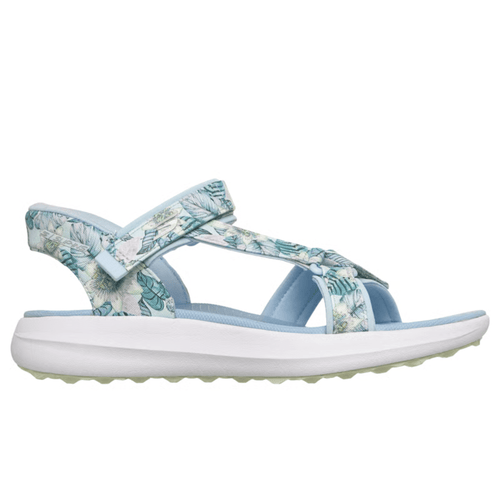 Skechers Women's Slip-ins GO GOLF Floral Spikeless Sandal Light Blue Medium
