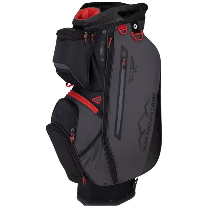 Sun Mountain 2025 C-130 Sync Cart Bag Black Steel Red