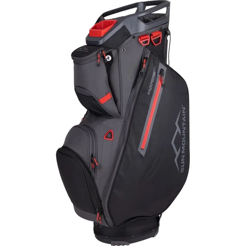 Sun Mountain 2025 Maverick Cart Bag Black Steel Red