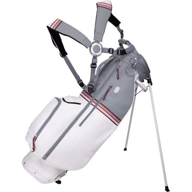Sun Mountain 2025 Mid-Stripe 14-Way Stand Bag - Double Strap White Cadet Brick