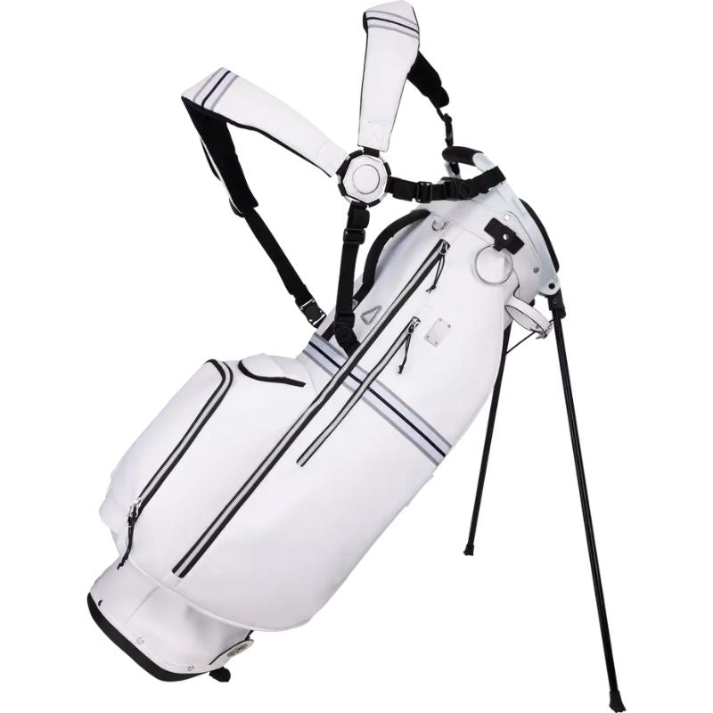 Sun Mountain 2025 Mid-Stripe 14-Way Stand Bag - Double Strap White