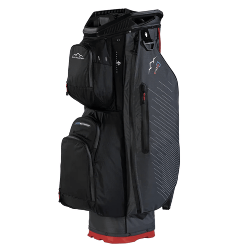 Sun Mountain 2026 H2NO C-100 Cart Bag Steel-Black-Red