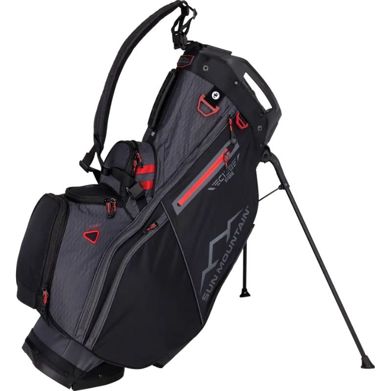 Sun Mountain C-130 Hybrid Stand Bag - Previous Season Black Steel Red