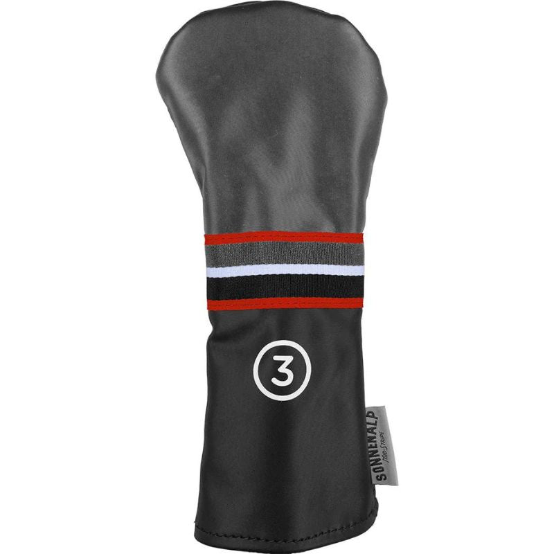 Sun Mountain Mid-Stripe Headcovers Black Gunmetal Red
