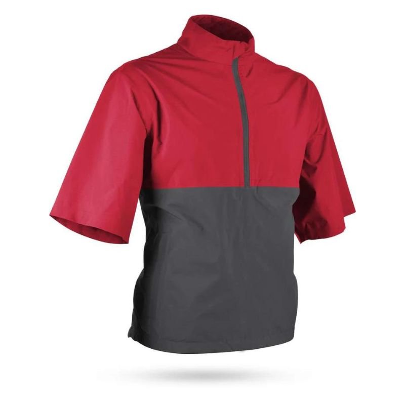 Sun Mountain Monsoon Short-Sleeve Rain Jacket Red Steel