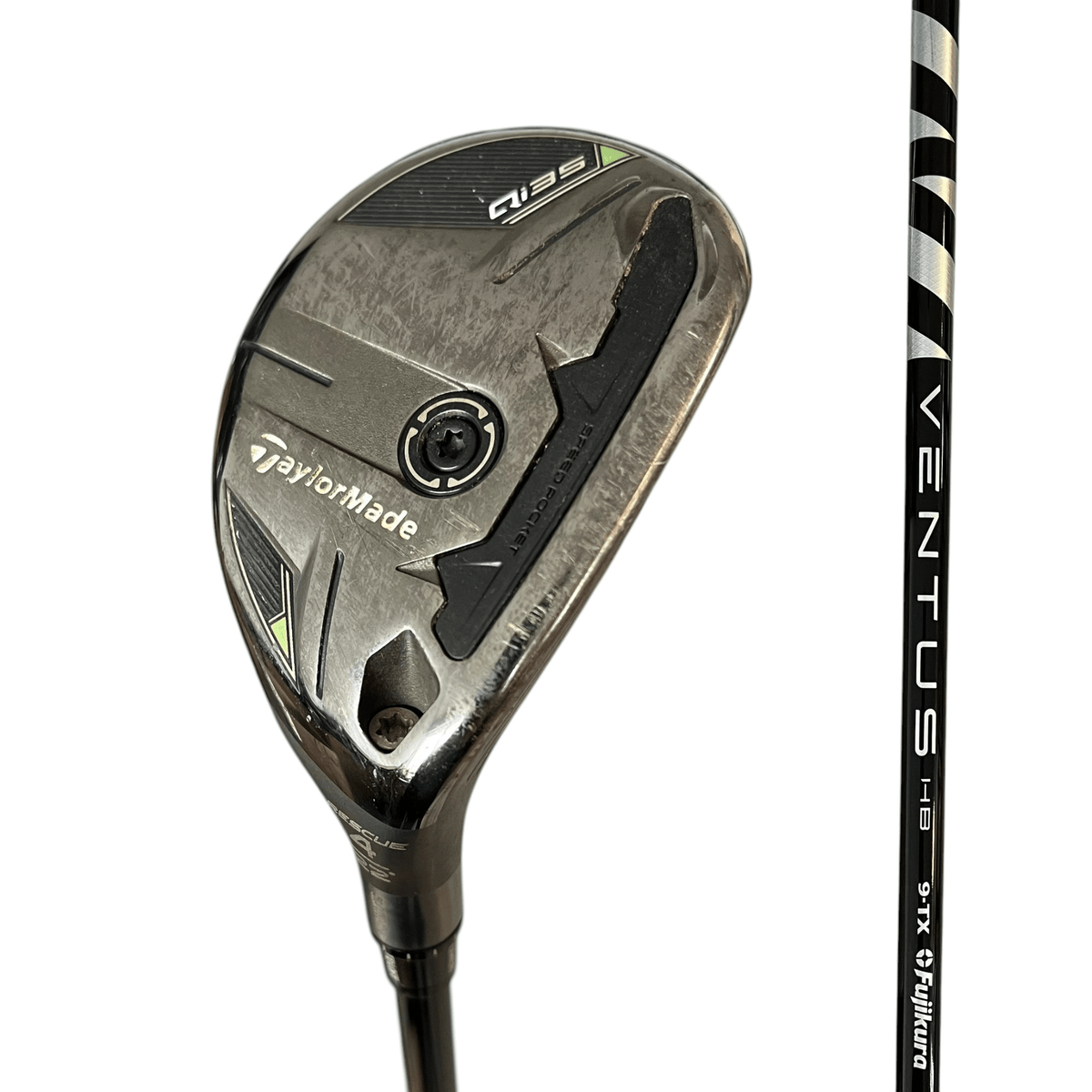 TaylorMade Qi35 Rescue - Fujikura Ventus Velocore - Used Right X-Stiff 4H (22°) - Fujikura Ventus HB Black 9 TX 90g