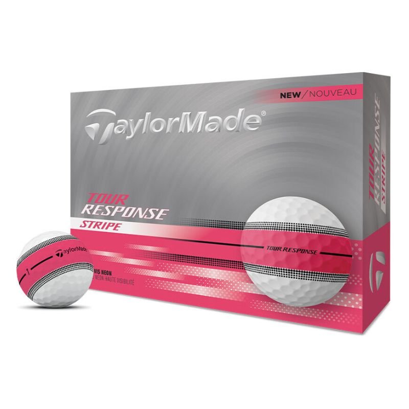 TaylorMade Tour Response Stripe Golf Ball Neon Pink