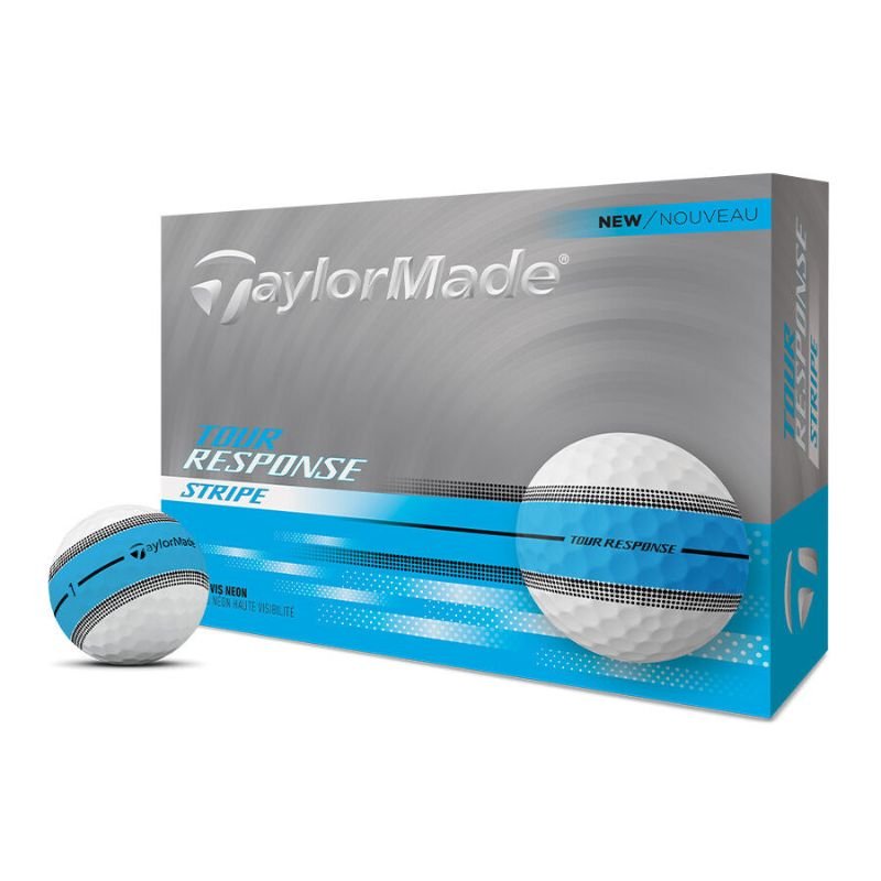 TaylorMade Tour Response Stripe Golf Ball Neon Blue
