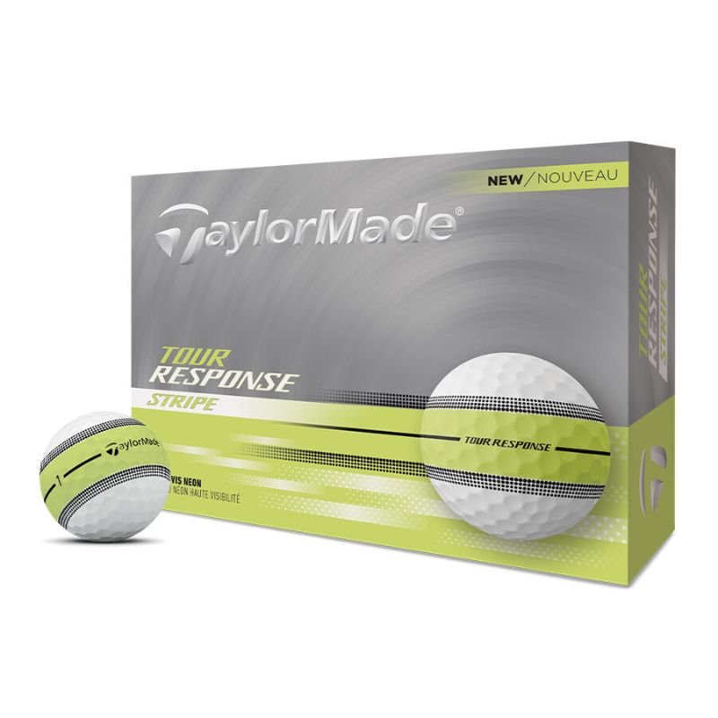 TaylorMade Tour Response Stripe Golf Ball Neon Yellow