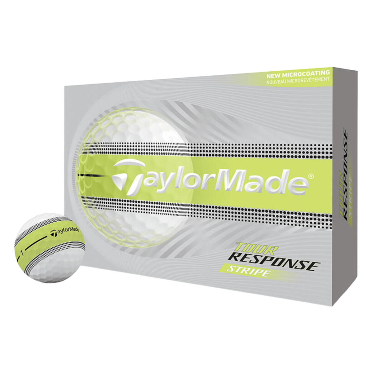 TaylorMade Tour Response Stripe Golf Balls Neon Yellow