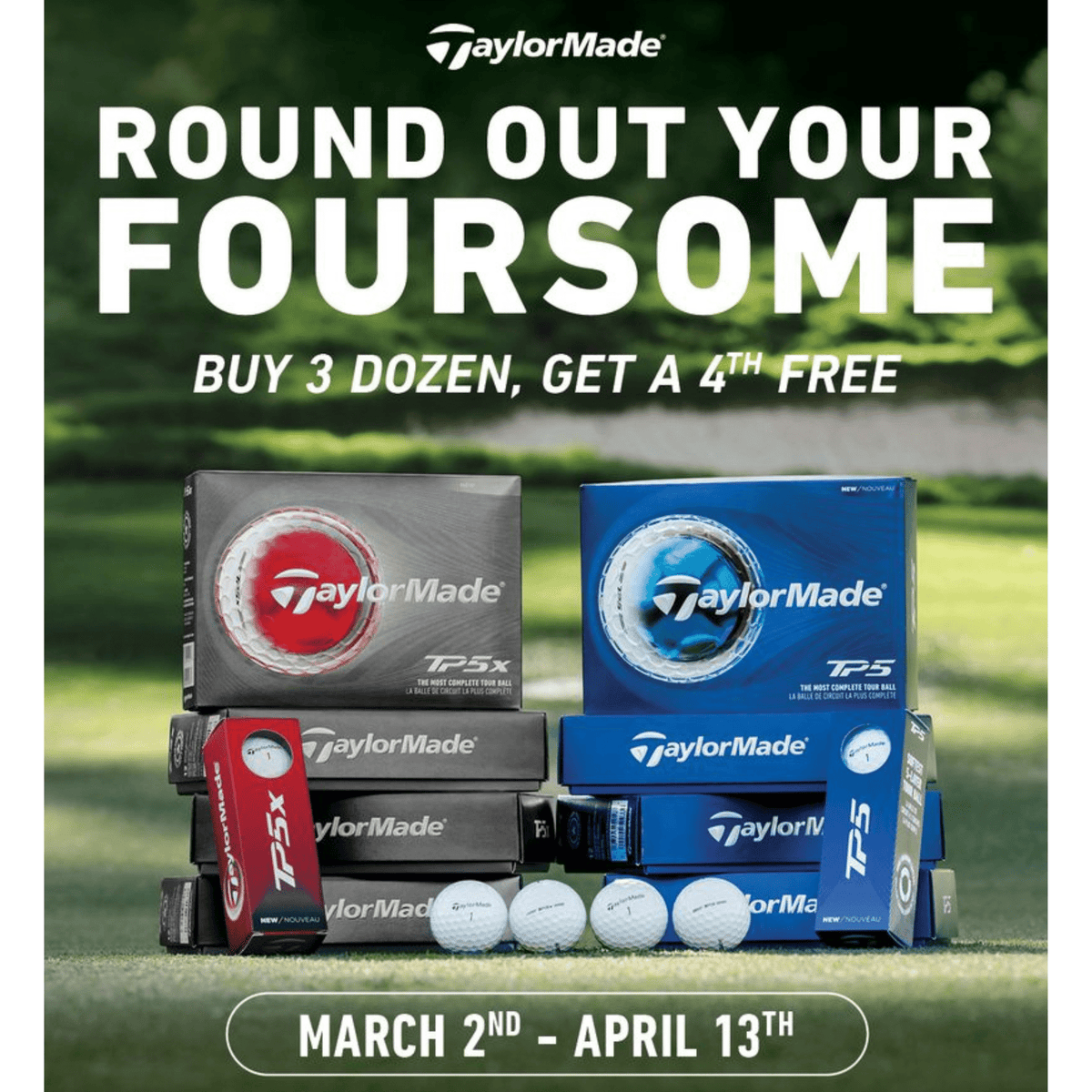 TaylorMade TP5/TP5x - For a limited time only, Buy 3dz Get 4th FREE Buy 3 Get 4th Free