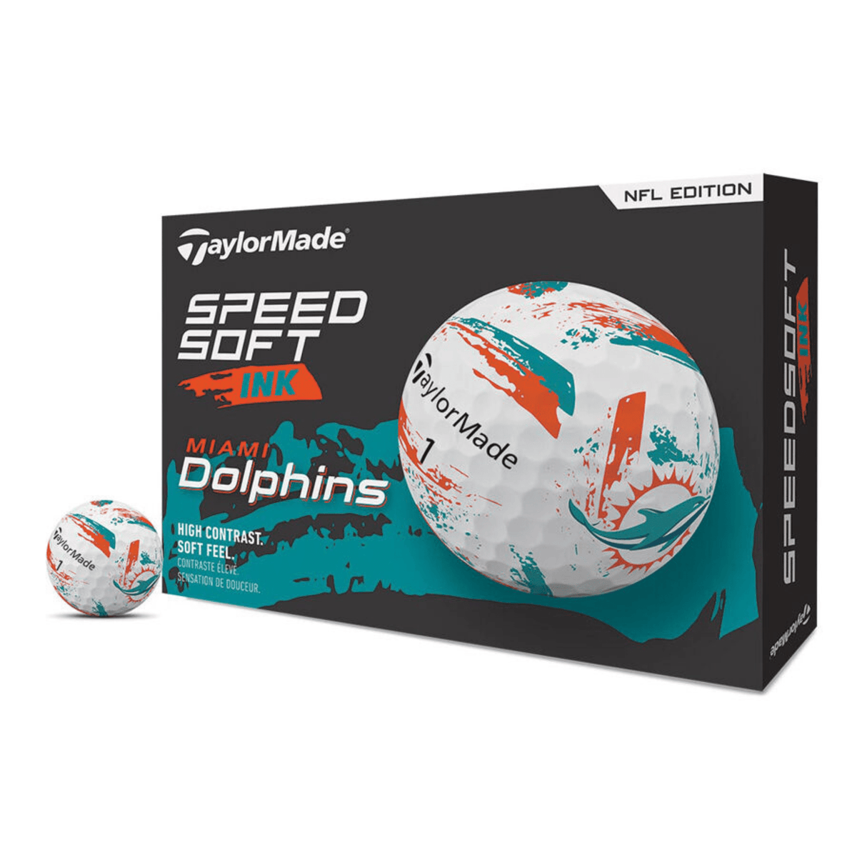TaylorMade x NFL SpeedSoft Golf Balls Miami Dolphins