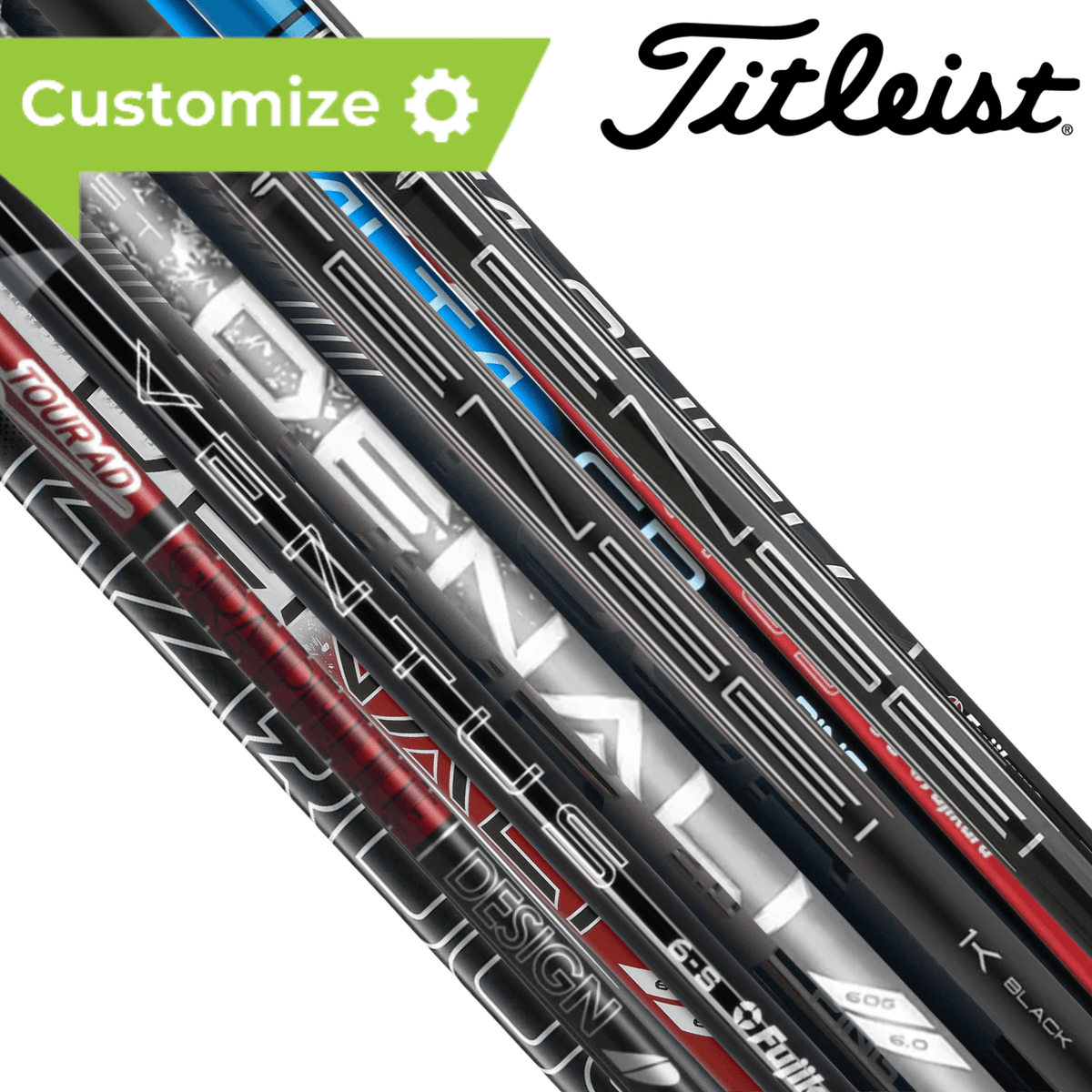 Titleist Driver Shafts with Grip & Tip - Compatible to models 910-GTS - Build Your Own