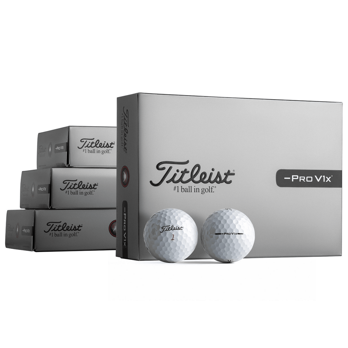 Titleist Pro V1x Left Dash Loyalty Program - Buy 3 dozen Get 1 free (In stock & ready to ship) Pro V1x Left Dash - White Standard (#1-4)