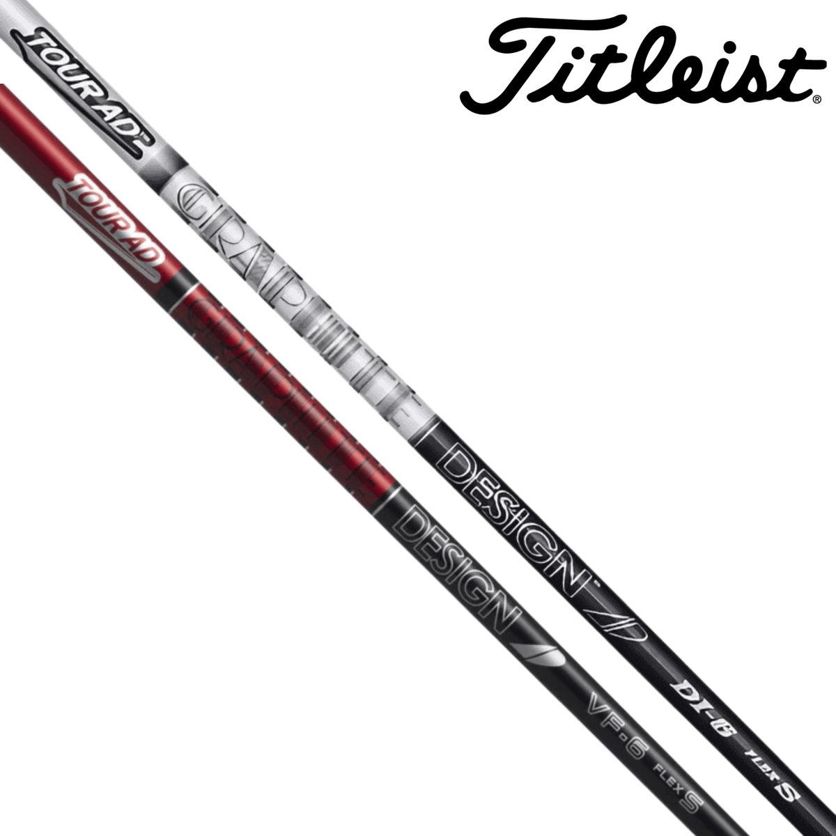Titleist Upcharge Driver Shafts with Grip & Tip - Compatible to models 910-GTS Graphite Design Tour AD DI-6 Black - 45.5" Right Stiff