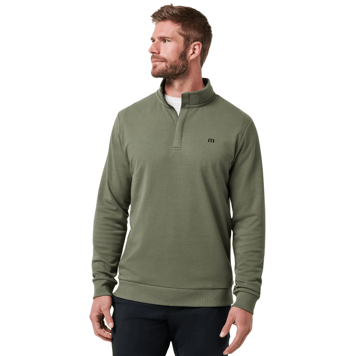 TravisMathew Cloud 2.0 1/4 Zip Sweater Dark Olive