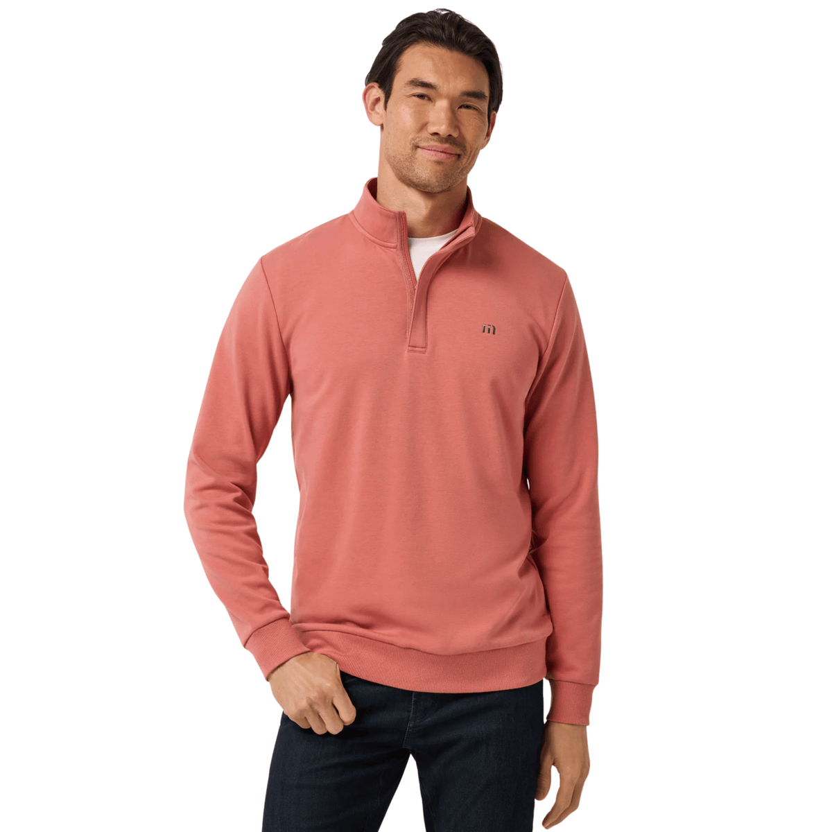 TravisMathew Cloud 2.0 1/4 Zip Sweater Brick Dust