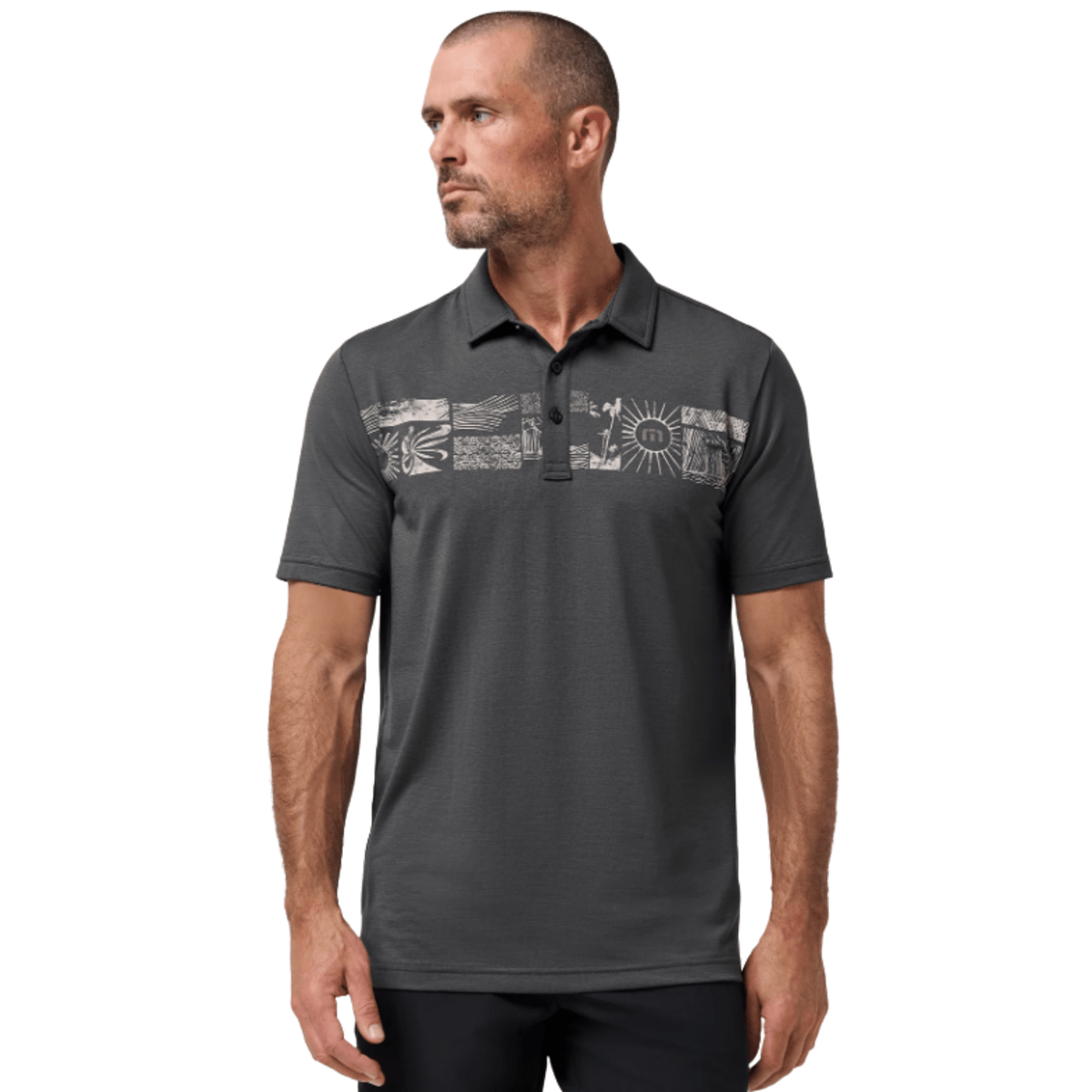 TravisMathew Performance Jersey Marina Golf Polo Ebony