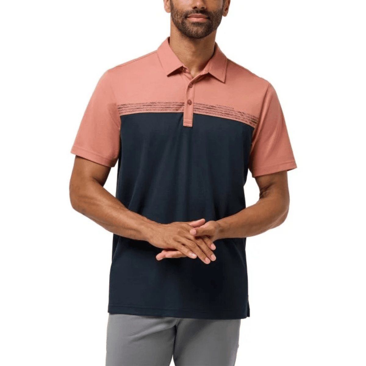 TravisMathew Society Rules Golf Polo Brick Dust