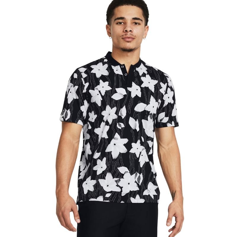 Under Armour Curry Bomber Golf Polo Black Celeste