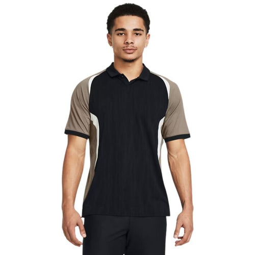Under Armour Curry Jacquard Golf Polo Black Taupe Dusk