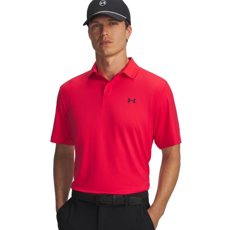 Under Armour Drive Chill Golf Polo Racer Red Black