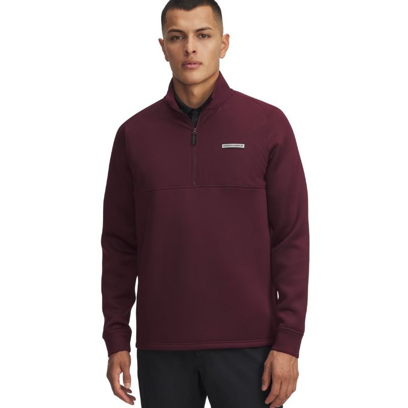 Under Armour Drive Drive Pro Hybrid 1/2 Zip Pullover Dark Maroon Black