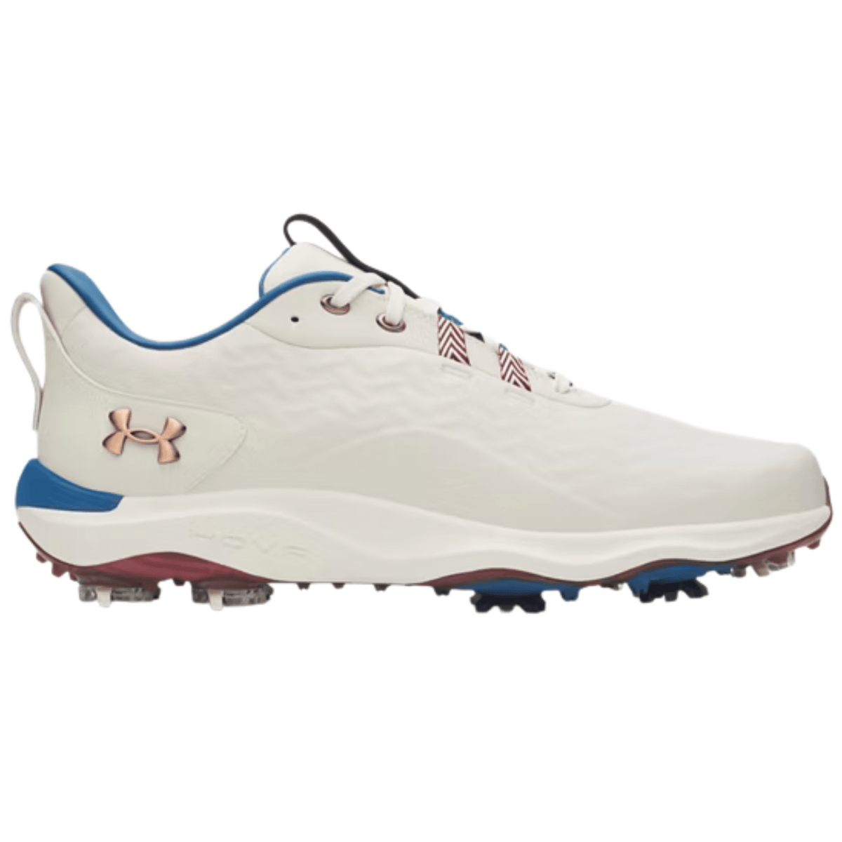 Under Armour Drive Pro Clone LE Golf Shoes White Ivory Dune Metallic Copper Ore Medium
