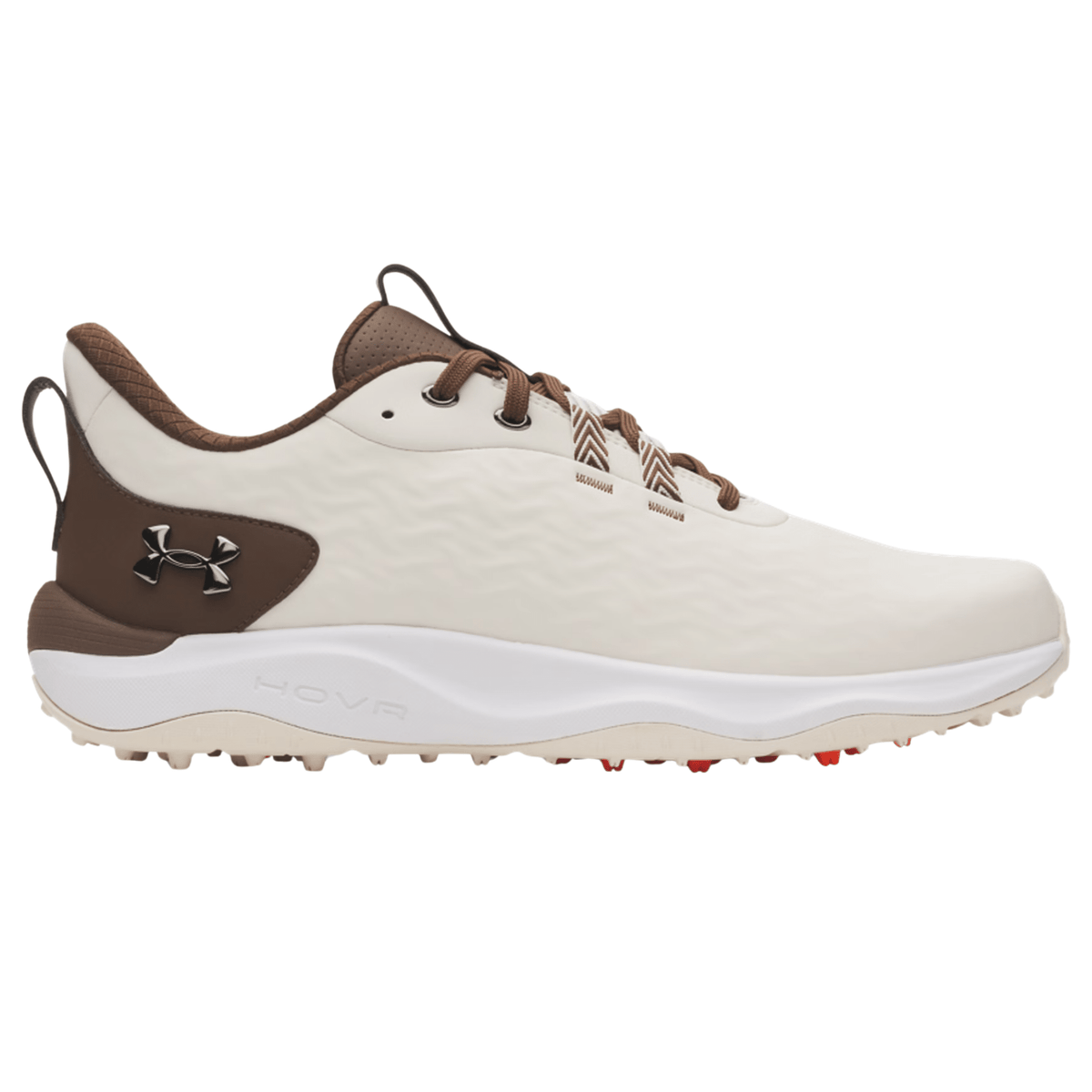 Under Armour Drive Pro Clone Spikeless Golf Shoes Stone Gridiron Brown Metallic Gun Metal Medium