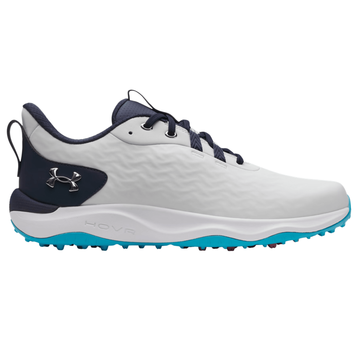 Under Armour Drive Pro Clone Spikeless Golf Shoes Distant Gray Midnight Navy Metallic Silver Medium