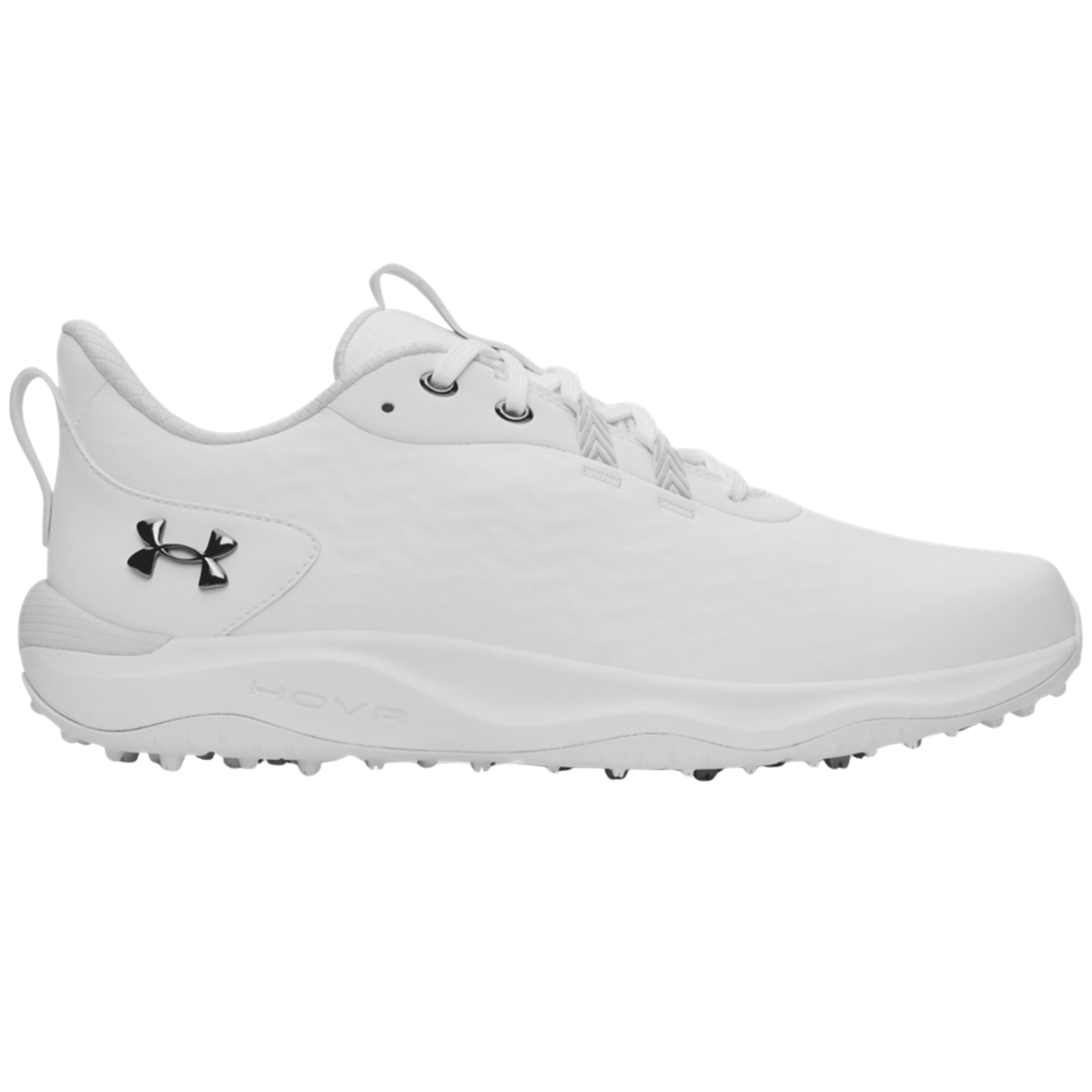 Under Armour Drive Pro Clone Spikeless Golf Shoes White Metallic Gun Metal Medium