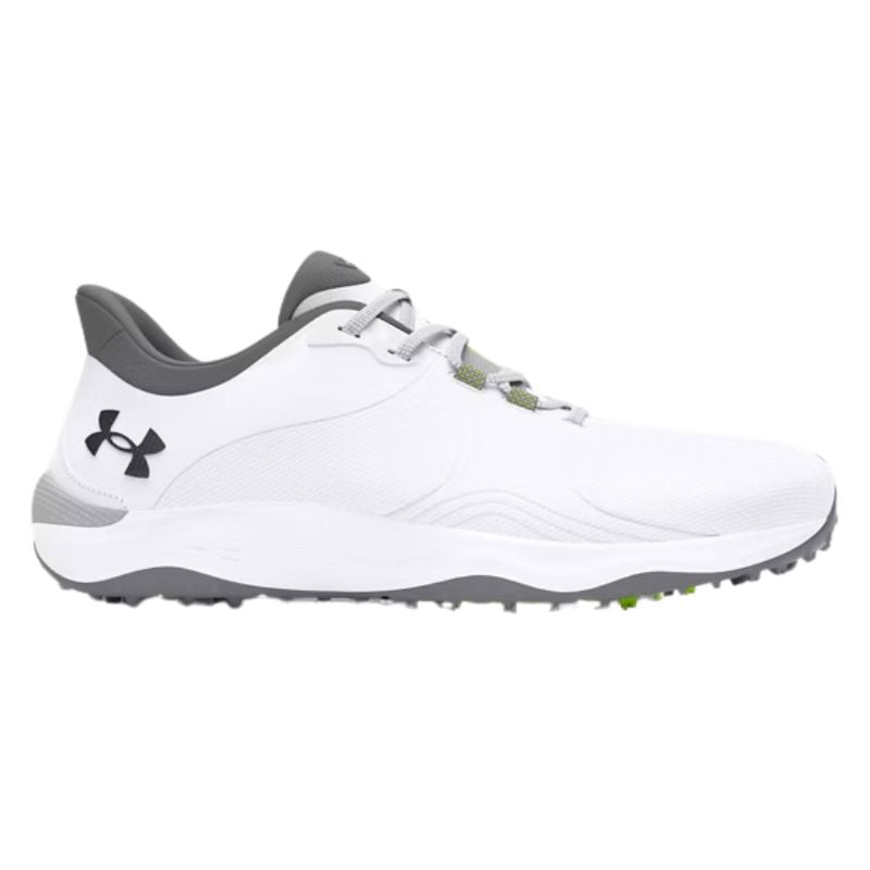 Under Armour Drive Pro Spikeless Golf Shoes White Metallic Gun Metal Medium