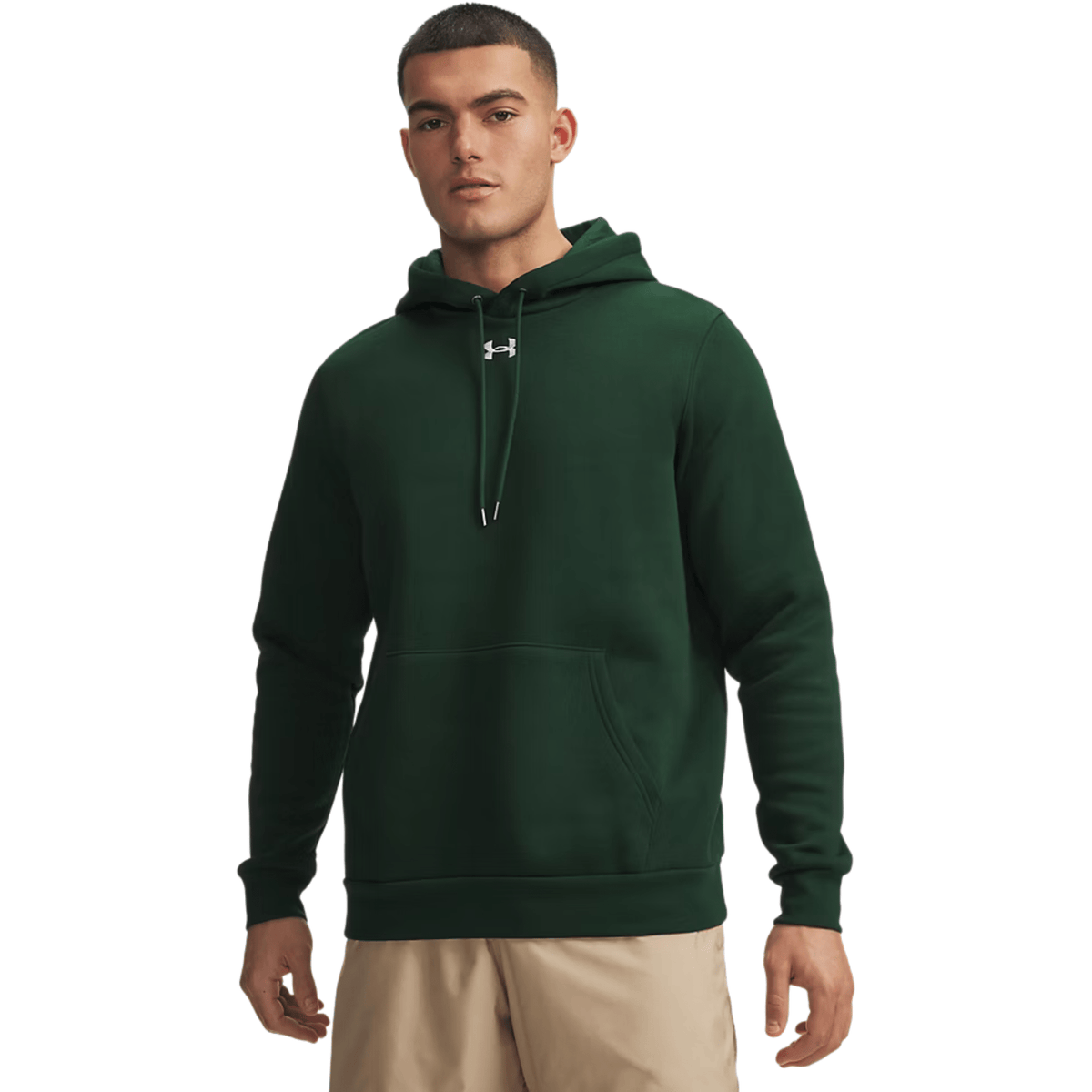 Under Armour Icon Fleece Team Hoodie Forest Green White