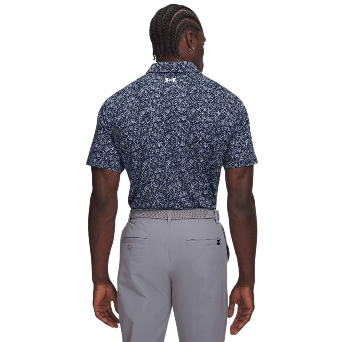Under Armour Matchplay Printed Golf Polo Academy/Opal Blue/White SMALL