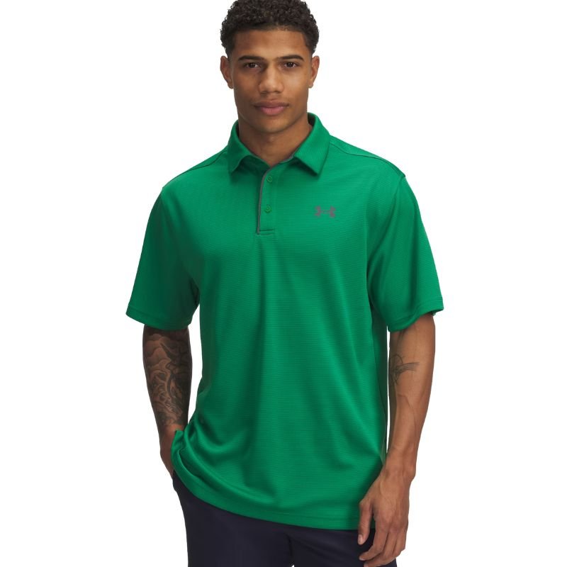 Under Armour Tech Golf Polo Team Kelly Green Pitch Gray