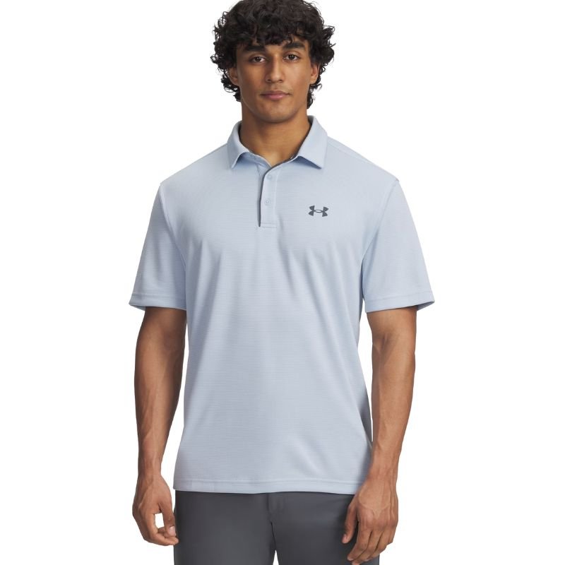 Under Armour Tech Golf Polo Blue Calm Pitch Gray