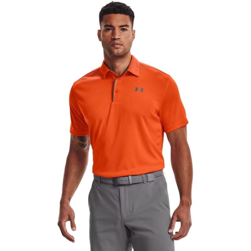 Under Armour Tech Golf Polo Team Orange Graphite