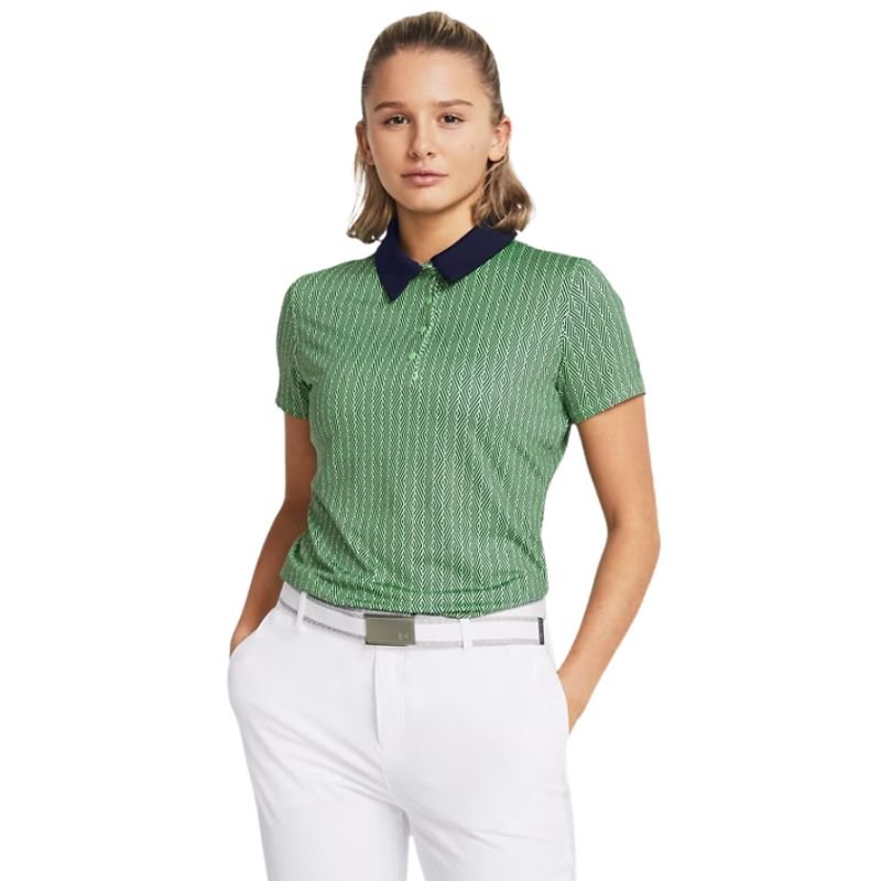 Under Armour Women's Playoff Ace Polo Matrix Green Midnight Navy