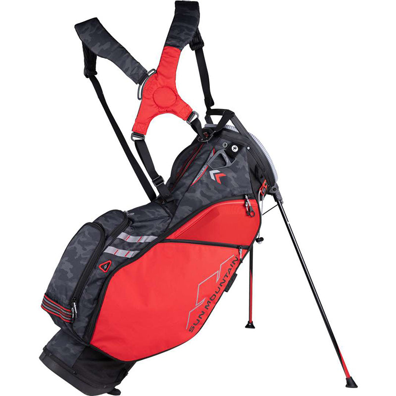 Sun Mountain 2023 4.5 LS 14-Way Stand Bag Black Black Camo Red