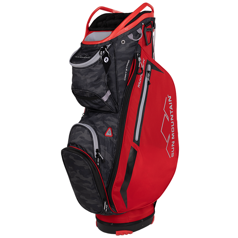 Sun Mountain 2023 Maverick Cart Bag Red Black Camo