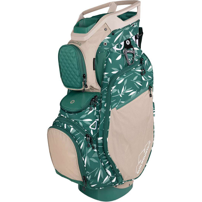 Sun Mountain 2023 Women's Diva Cart Bag White Taupe Green Leaf