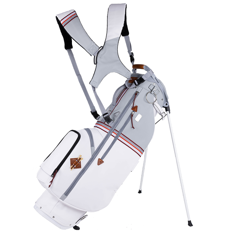 Sun Mountain 2023 Mid-Stripe Stand Bag - Double Strap White Cadet Brick